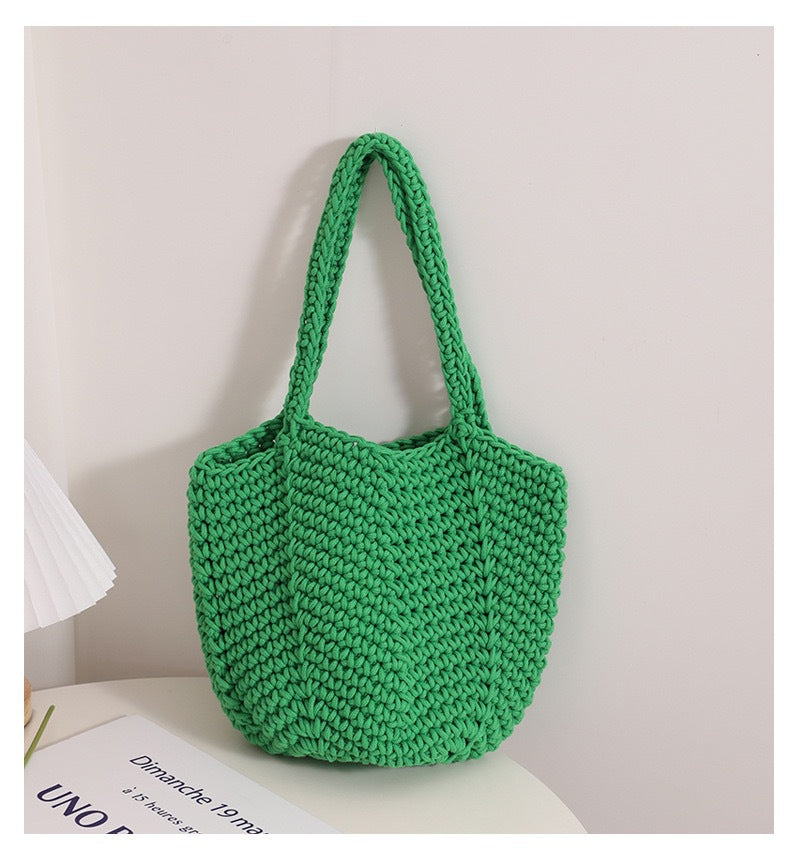 Retro Crochet Cotton Thread Woven Shoulder Bag – Literary Holiday Beach Handbag