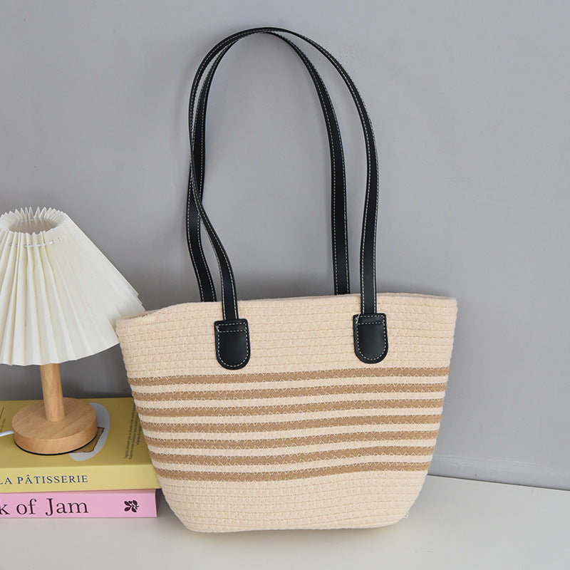Women's Straw Shoulder Bag – Woven Tote & Crossbody Beach Handbag