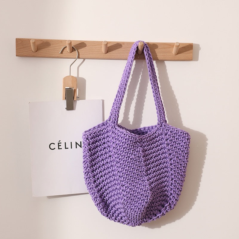 Retro Crochet Cotton Thread Woven Shoulder Bag – Literary Holiday Beach Handbag