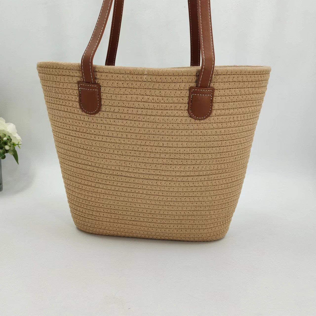 Simple Woven Straw Shoulder Tote Bag for Women – Large Capacity Versatile Underarm Handbag