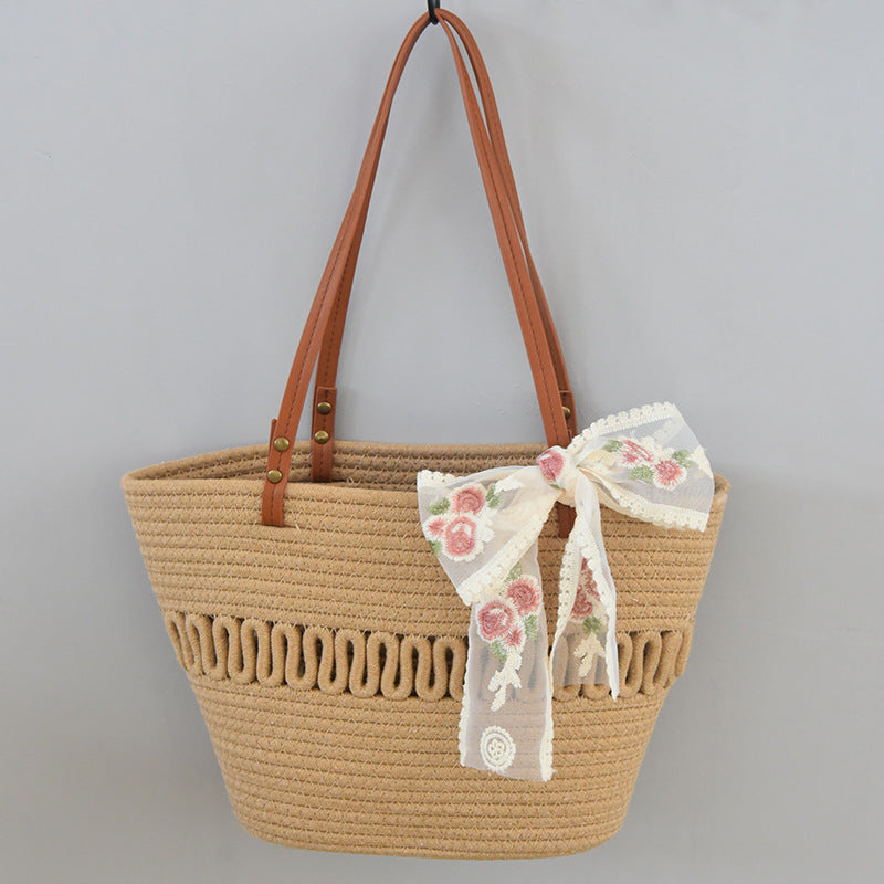 Women's Straw Shoulder Bag – Woven Tote & Crossbody Beach Handbag