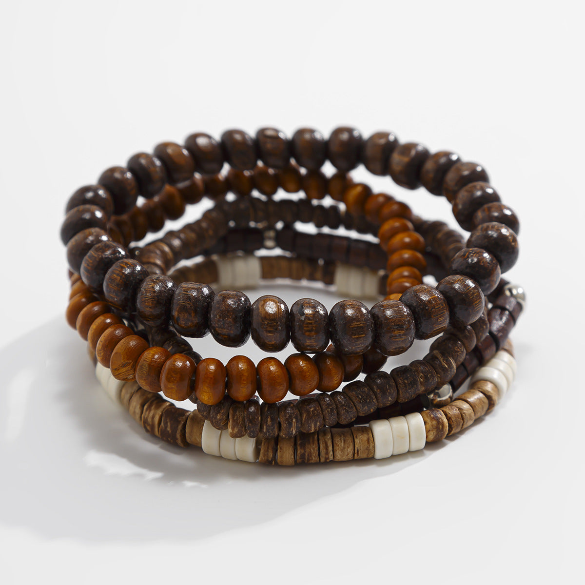FBA 5-Piece Natural Stone Stacked Bracelet Set | Hip Hop Men's Jewelry