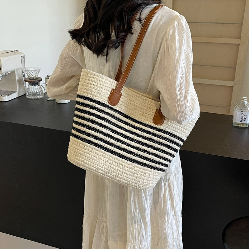 Women's Straw Shoulder Bag – Woven Tote & Crossbody Beach Handbag