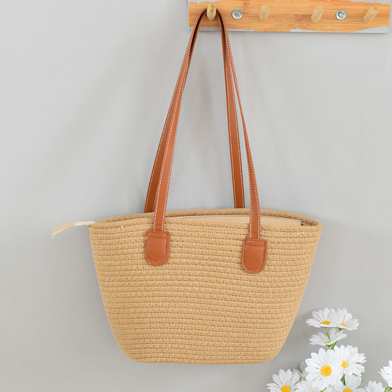 Women's Straw Shoulder Bag – Woven Tote & Crossbody Beach Handbag