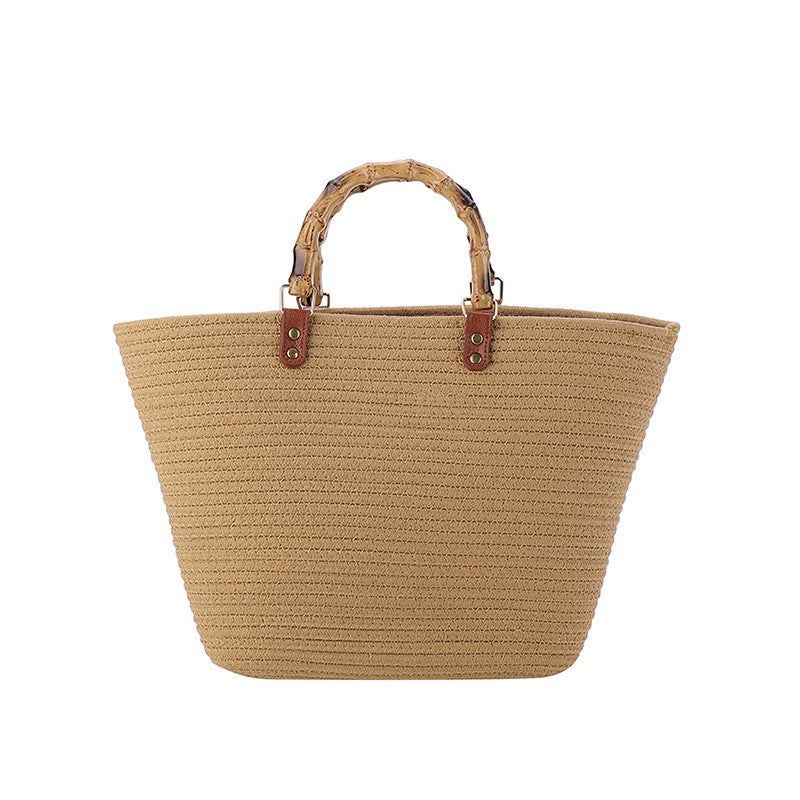 Simple Woven Straw Shoulder Tote Bag for Women – Large Capacity Versatile Underarm Handbag