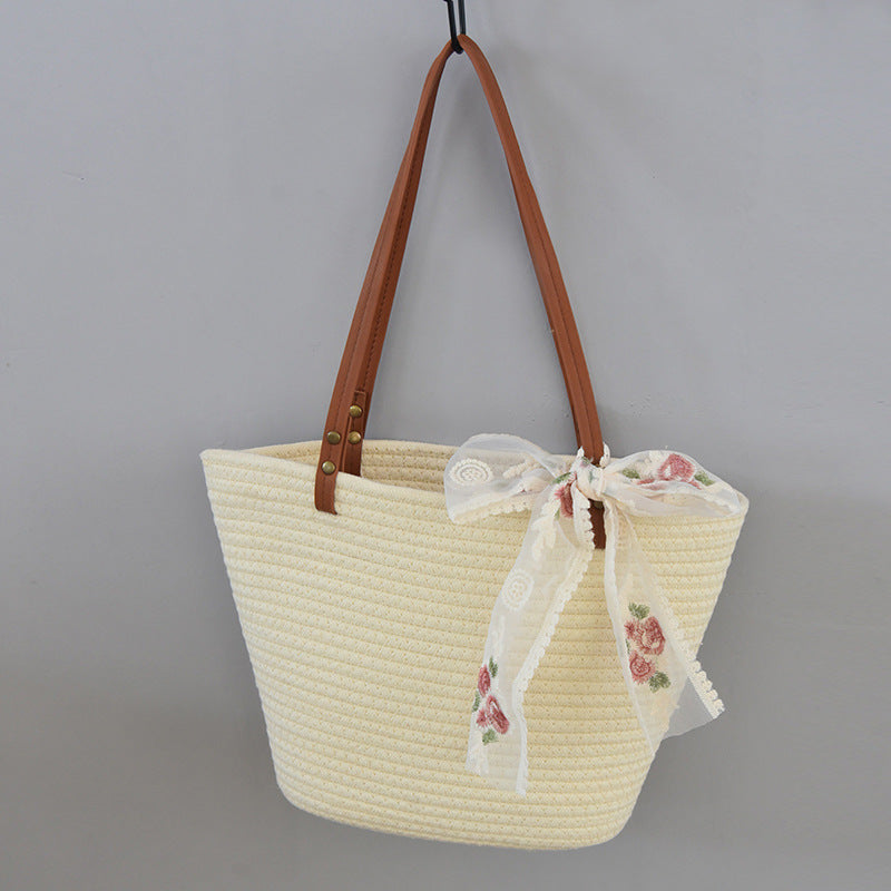 Women's Straw Shoulder Bag – Woven Tote & Crossbody Beach Handbag