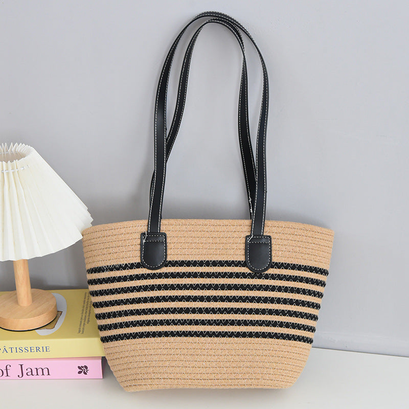 Women's Straw Shoulder Bag – Woven Tote & Crossbody Beach Handbag