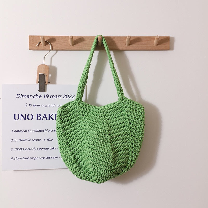 Retro Crochet Cotton Thread Woven Shoulder Bag – Literary Holiday Beach Handbag