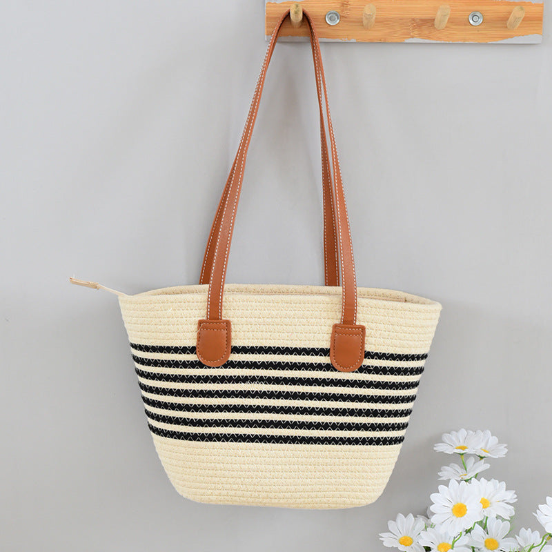 Women's Straw Shoulder Bag – Woven Tote & Crossbody Beach Handbag