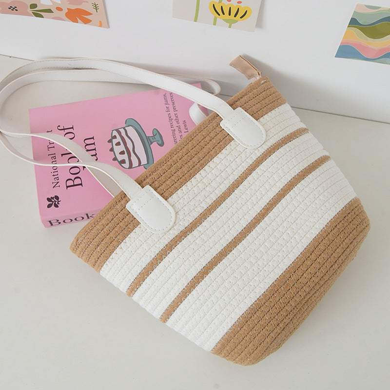 Women's Straw Shoulder Bag – Woven Tote & Crossbody Beach Handbag