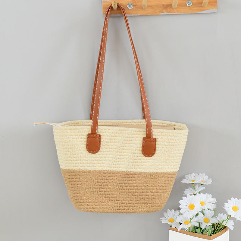 Women's Straw Shoulder Bag – Woven Tote & Crossbody Beach Handbag