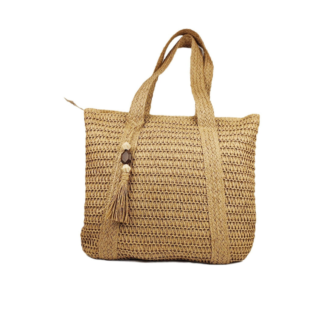 Mori Handmade Straw Woven Tote Bag for Women – Large Capacity Vacation Underarm Bag