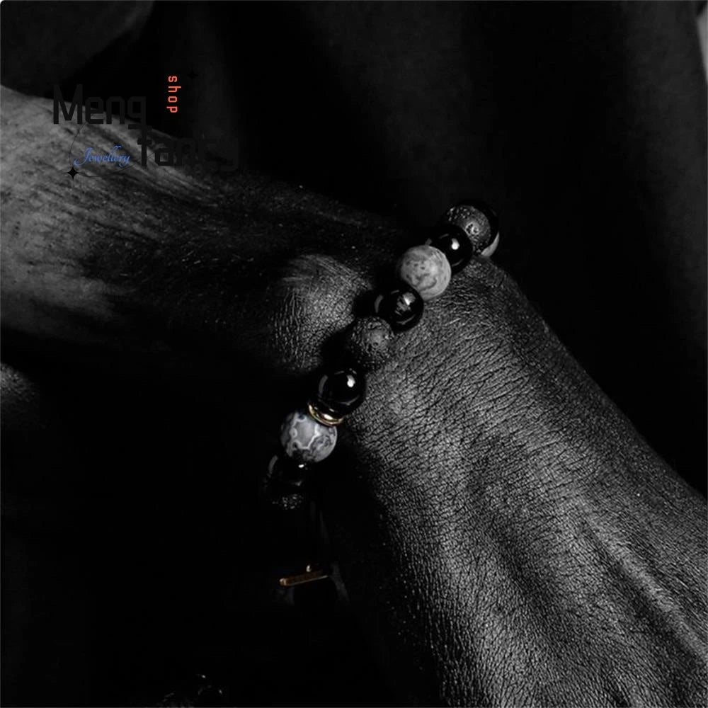 FBA Men's Lava Stone Boho Beaded Bracelet | Celestial Luxury Jewelry