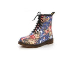 Women's Floral Print Ankle Boot — Lace-Up, Flat, Non-Slip