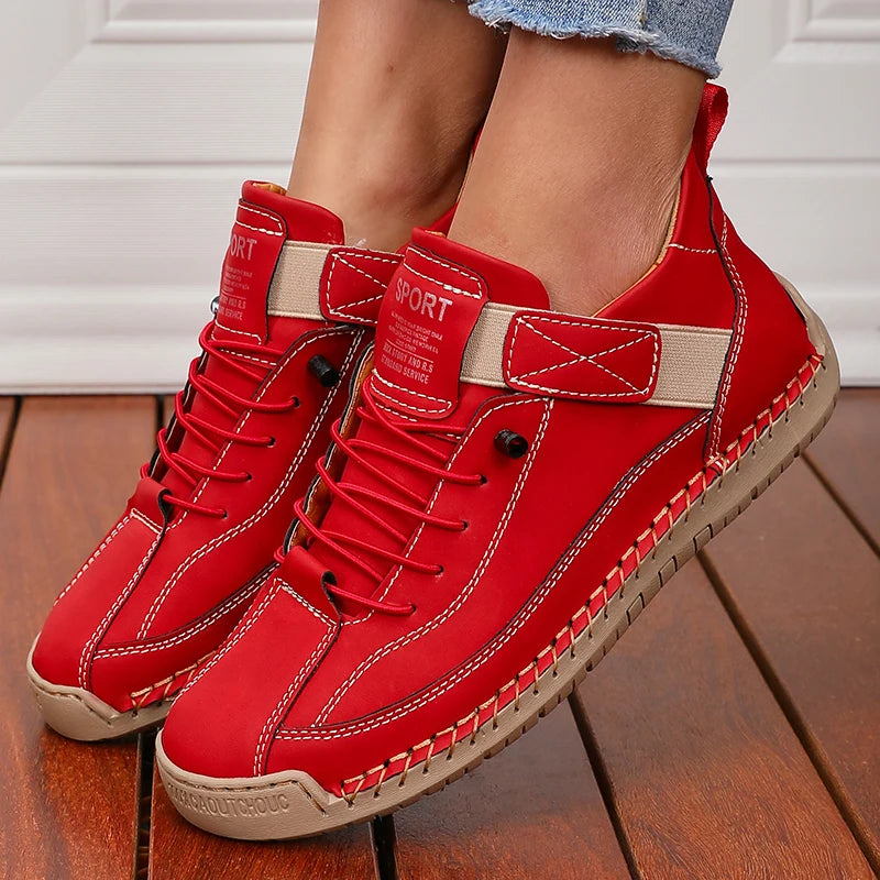 Women's Retro British-Style Lace-Up Ankle Boot — Waterproof Microfiber