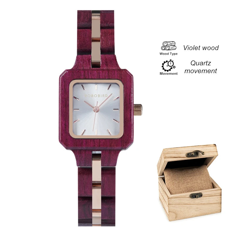 FBA Women's BOBO BIRD Wood Watch | Fashion Quartz Wooden Wristwatch