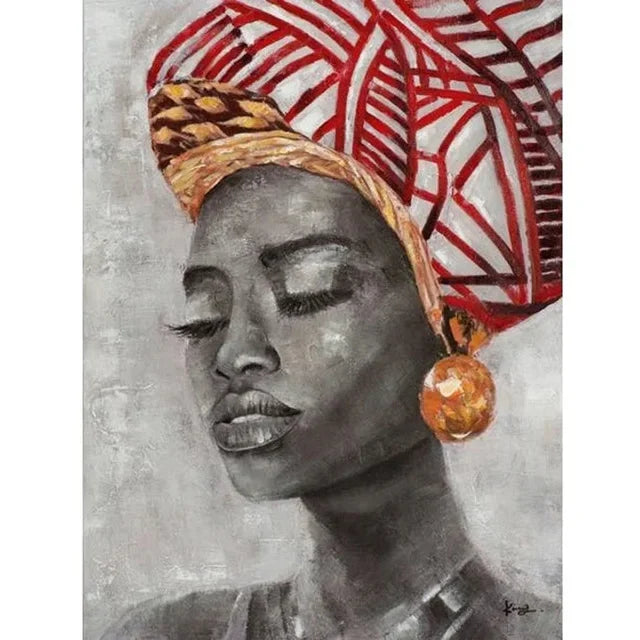 Abstract African Woman Canvas Print | Modern Girl Wall Art for Living Room