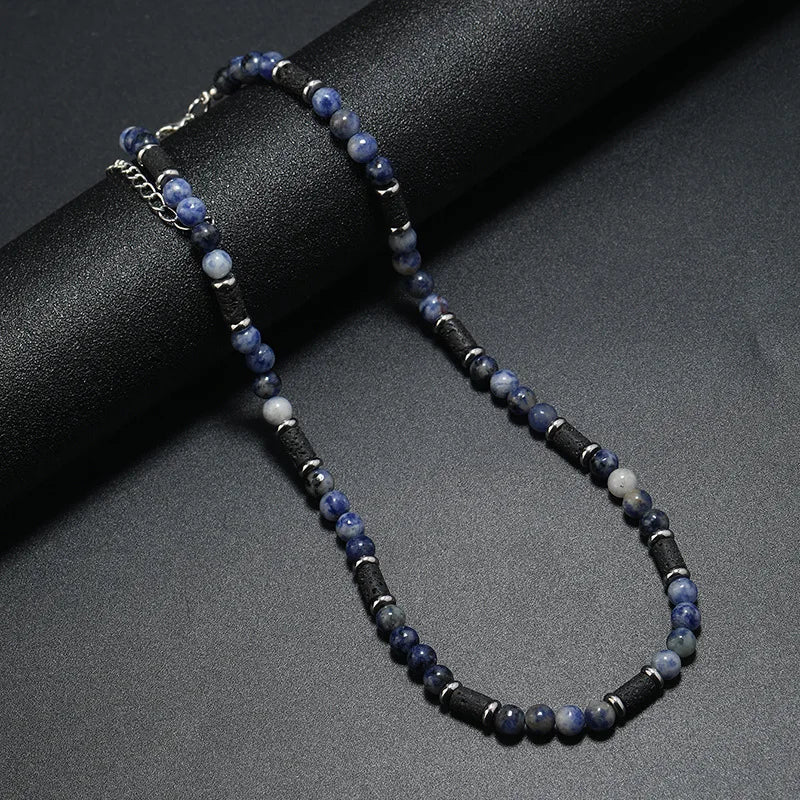 FBA Bohemian Tiger Stone Beaded Necklace for Men | Minimalist Jewelry