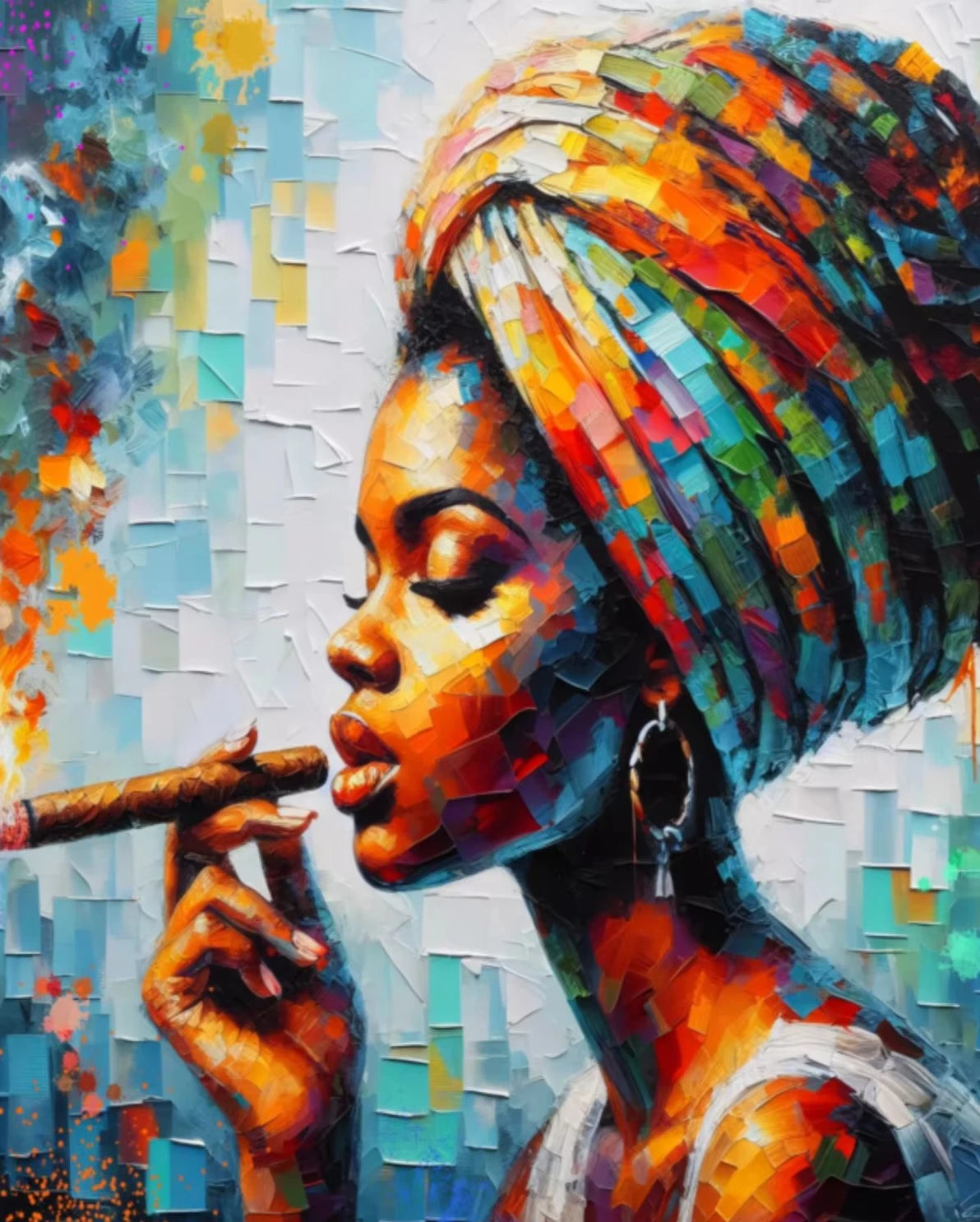 Black Woman Relaxing Canvas Print | Cool Girl Reading Book Afro Wall Art