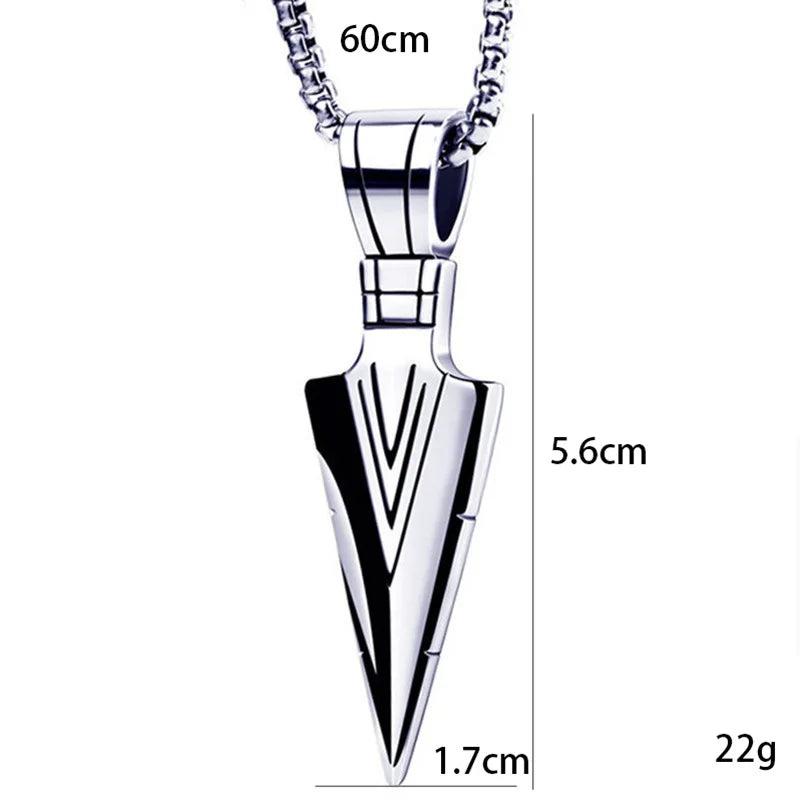 FBA Vintage Spearhead Arrow Pendant Necklace | Hip Hop Punk Jewelry