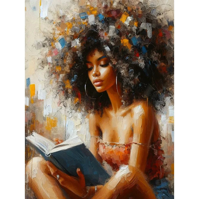 Graffiti Abstract African Girl Canvas Print | Black Woman Wall Art Poster
