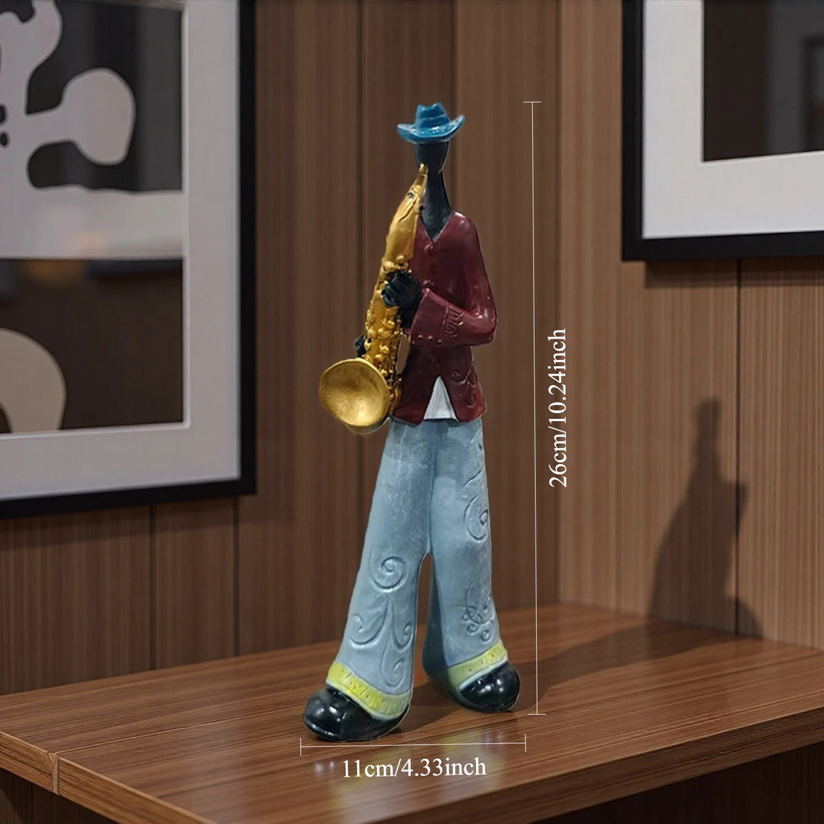American Jazz Band Musician Resin Figurine | Nordic Arts & Crafts Statue for Living Room, Study & Office Decor