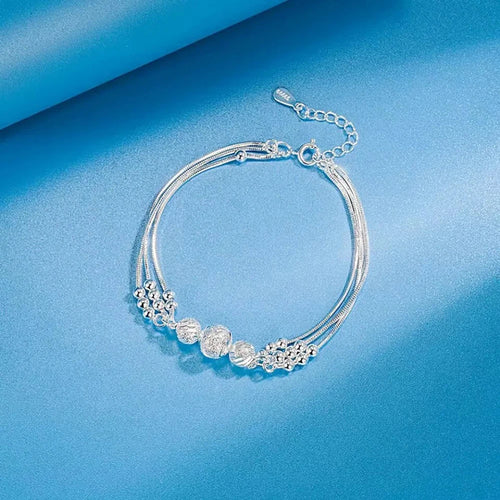 FBA 925 Sterling Silver Exquisite Beaded Bracelet | Women's Wedding Jewelry