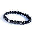 FBA Natural Stone Matte Black Beaded Bracelet | Yoga Jewelry for Men & Women