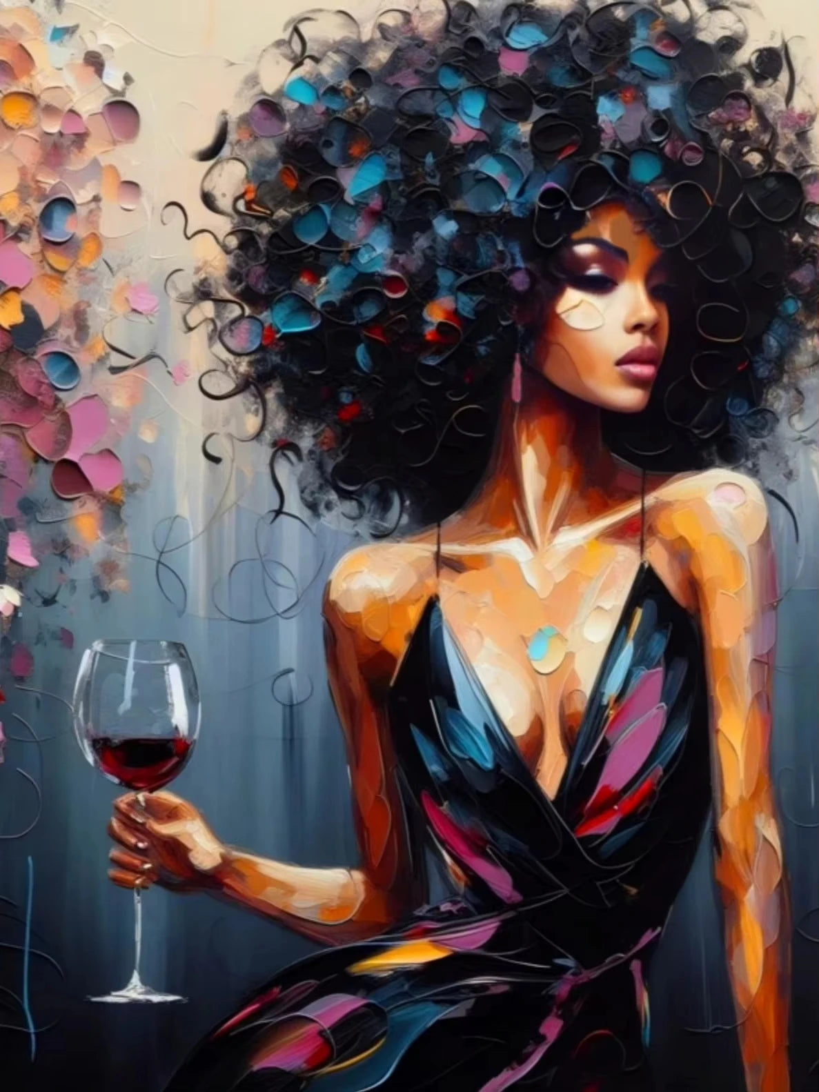 Black Woman Relaxing Canvas Print | Cool Girl Reading Book Afro Wall Art