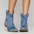Women's Vintage Western Pointed Toe Slip-On Ankle Bootie | FBA Vibes