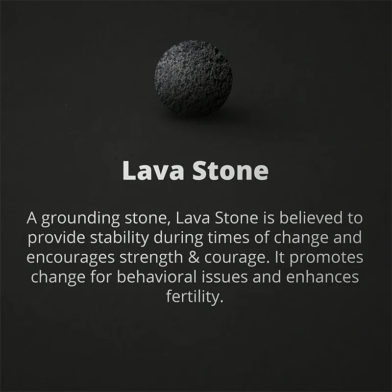 FBA Black Onyx & Lava Stone Elastic Bracelet for Men | Charm Jewelry