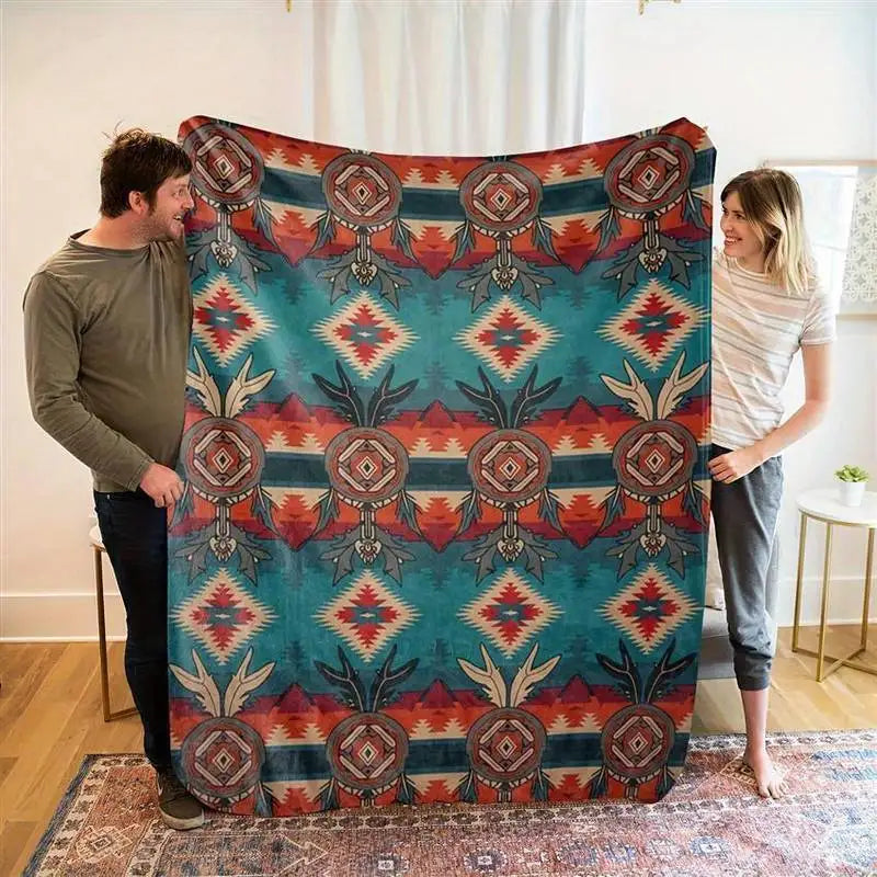 Southwestern Aztec Geometric Throw Blanket – 4 Colors | FBA Vibes