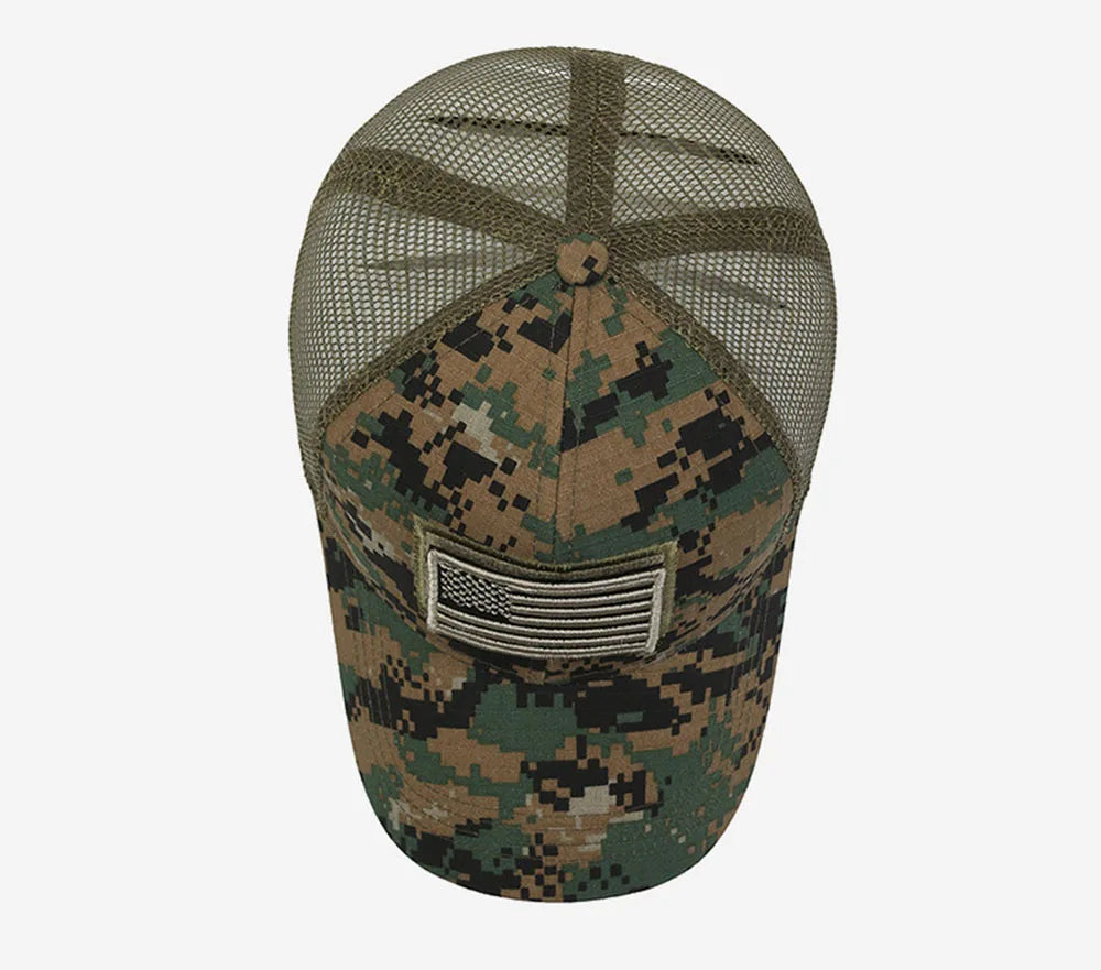 FBA Men's American Flag Camo Baseball Cap | Outdoor Tactical Hat