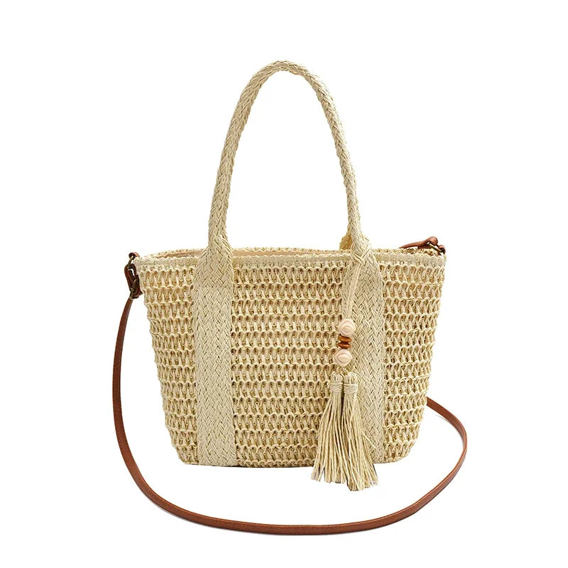 Straw Woven Summer Tote Bag for Women – Large Capacity Casual Vacation Shoulder Bag