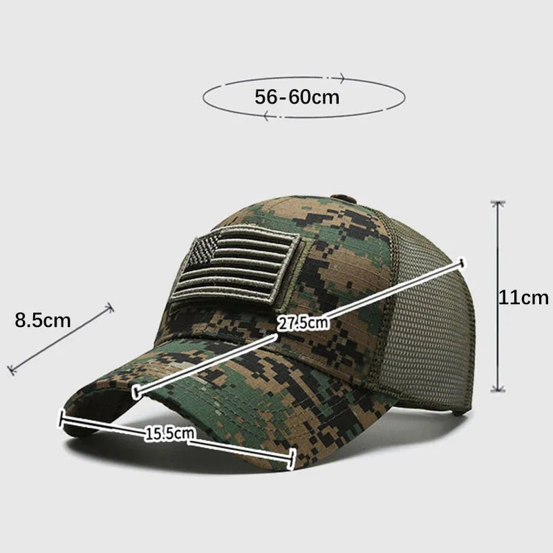 FBA Men's American Flag Camo Baseball Cap | Outdoor Tactical Hat