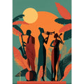 Retro Jazz Band African Musician Canvas Print – Art Deco Wall Art for Home Bar & Living Room