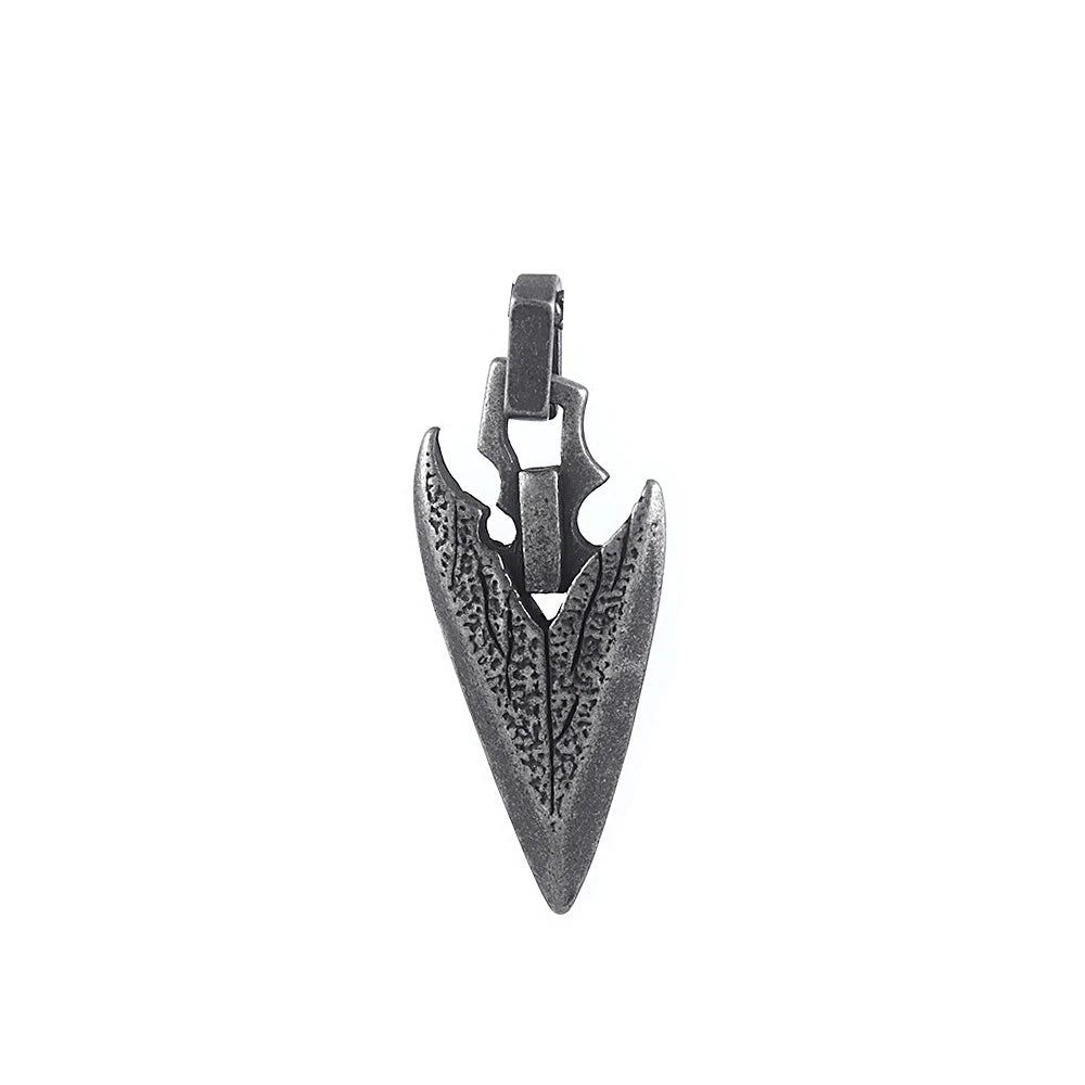 FBA Men's Native Spearhead Arrowhead Pendant Necklace | Stainless Steel Amulet