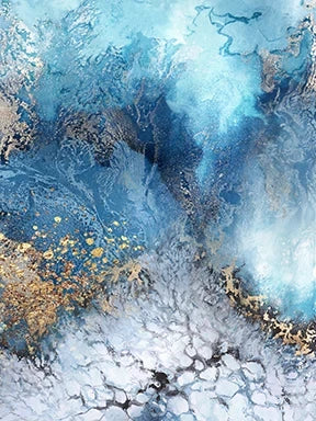 Blue & Gold Abstract River Canvas Print | 1 or 3-Piece Wall Art | FBA Vibes
