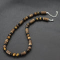 FBA Coconut Shell Lava Beaded Necklace for Men | Boho Wood Jewelry
