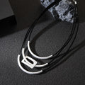 FBA Arrow Necklace Matte Black Agate Hematite Beaded | Minimalist Unisex Jewelry