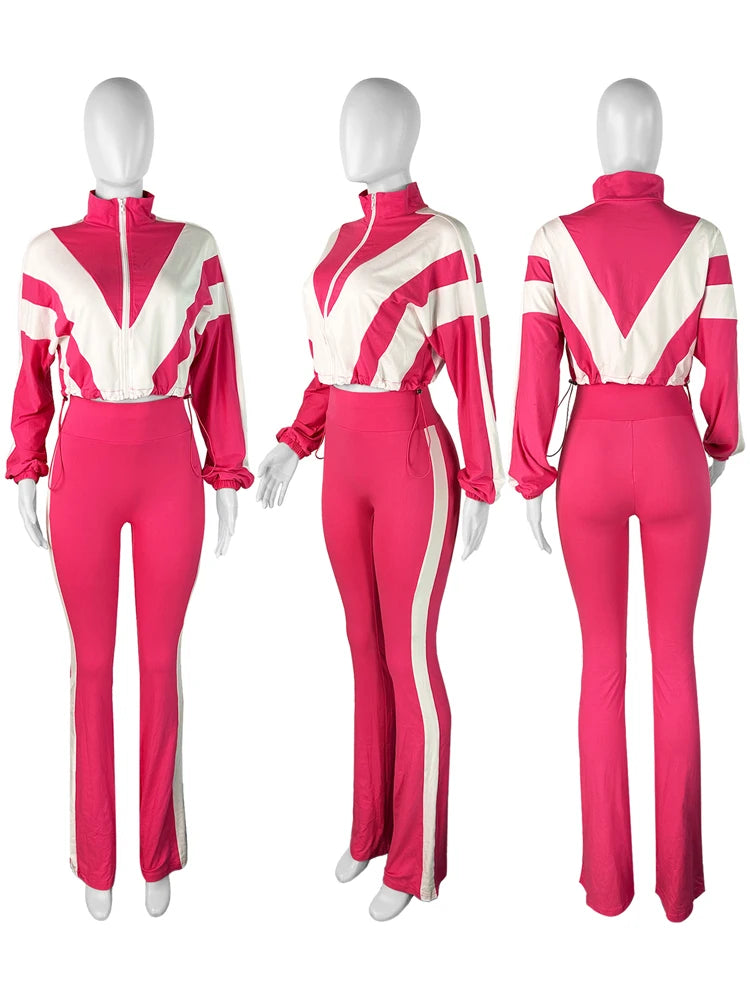 Women's 2-Piece Spring Jogger Tracksuit Set – Zip Jacket & Ankle-Length Pants | FBA Vibes