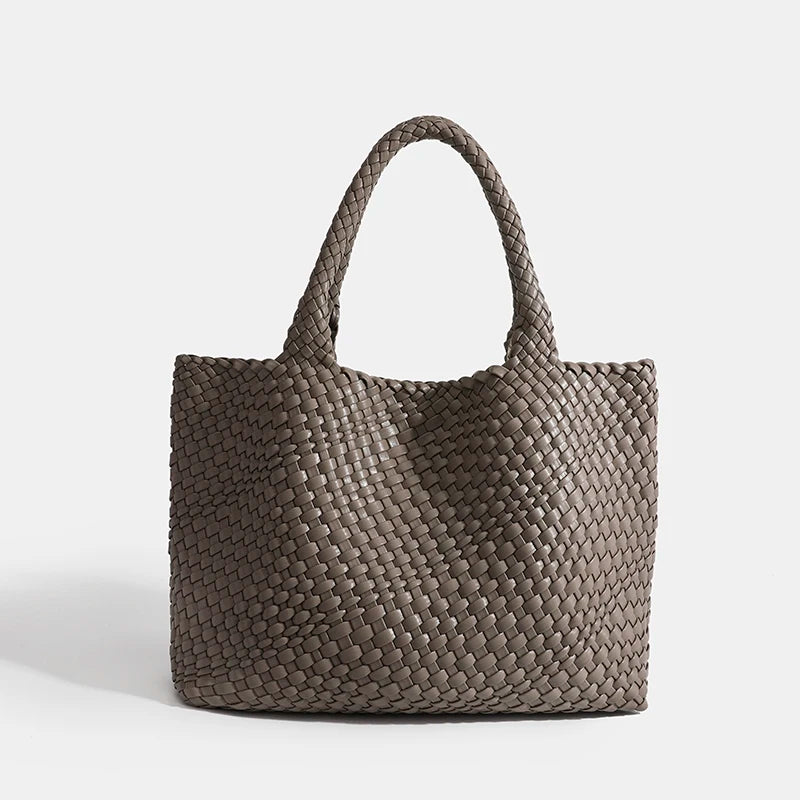 PU Woven Hobo Tote Bag with Coin Purse for Women – Soft Foldable Top-Handle Shoulder Bag