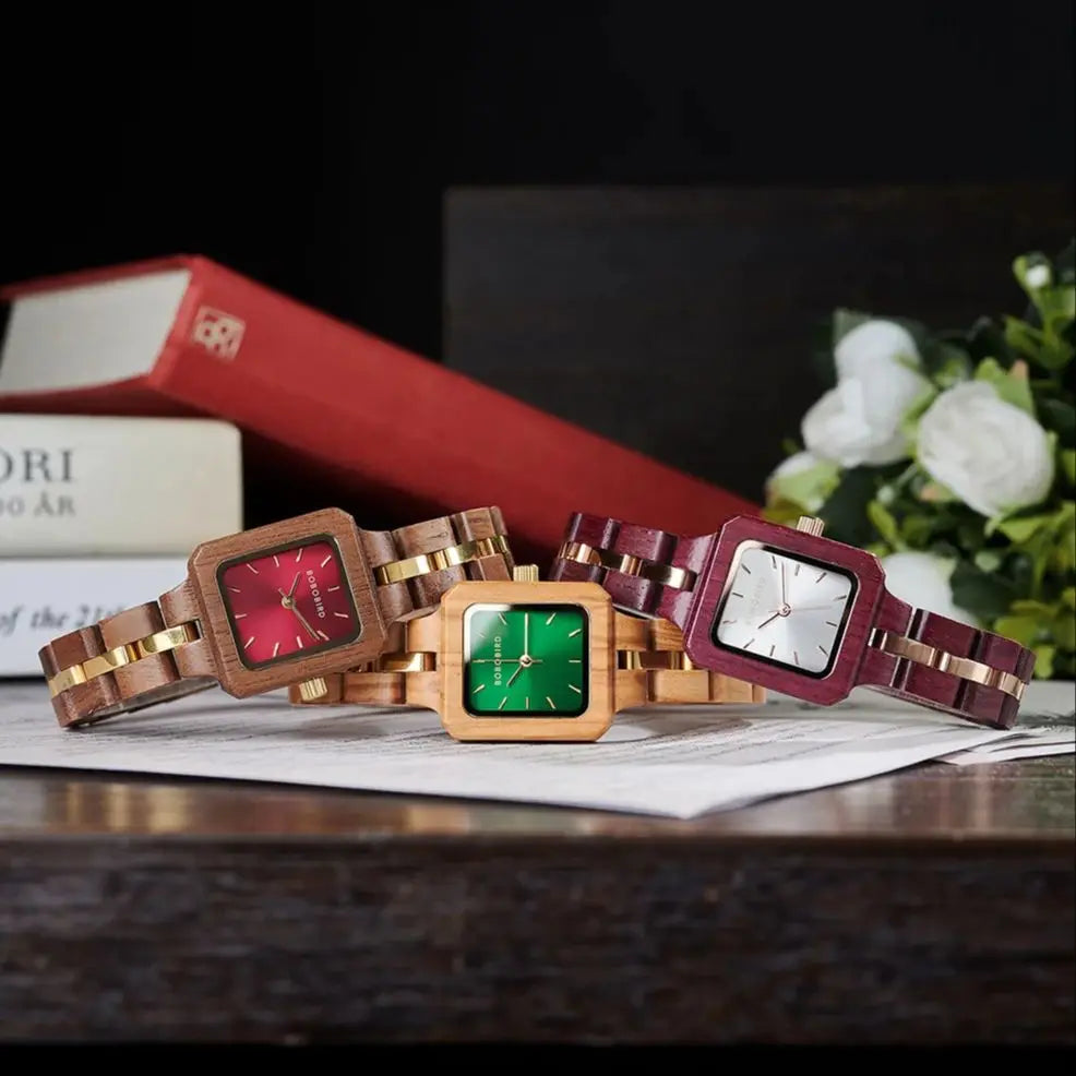 FBA Women's BOBO BIRD Wood Watch | Fashion Quartz Wooden Wristwatch