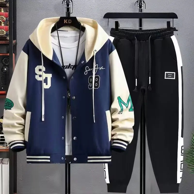 Men's 2-Piece Hooded Tracksuit Set – Hoodie & Jogger Pants | Letter Print | Plus Size M–8XL | FBA Vibes