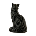 Nordic-Style 3D Printed Cat Statue | Hollow Carving Sitting Cat Sculpture for Home & Bedroom Decor