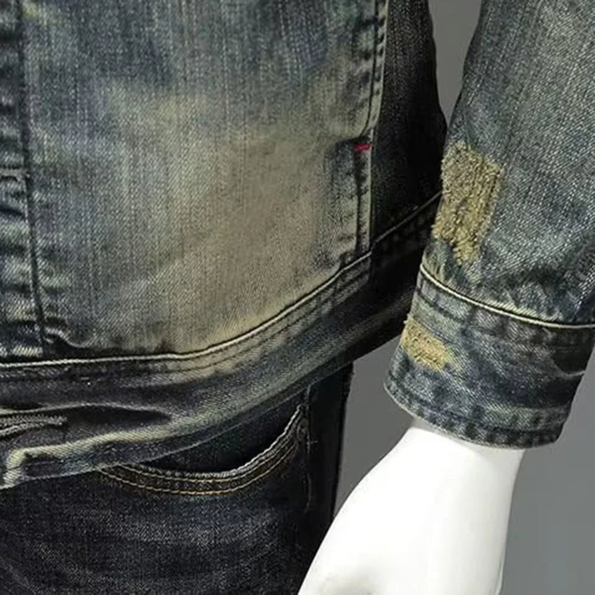Men's Vintage Slim Fit Denim Jacket – Cowboy Trucker Motorcycle Jean Coat | Blue | M–4XL | FBA Vibes