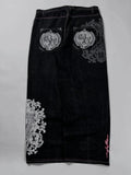 Men's Y2K Retro Oversized Print Wide-Leg Jeans – Hip Hop Gothic Harajuku Straight Denim Pants | S–XXL | FBA Vibes