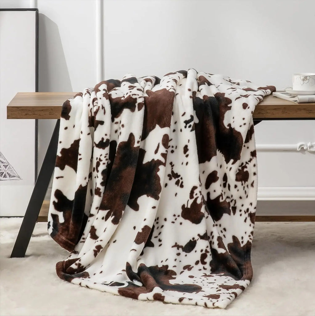 Cow & Cheetah Print Flannel Blanket – 3 Colors | FBA Vibes