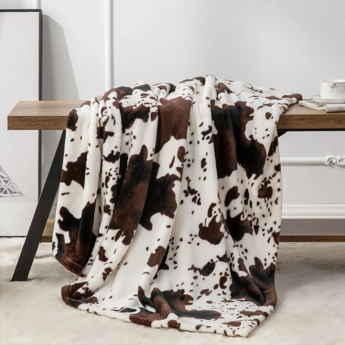 Cow & Cheetah Print Flannel Blanket – 3 Colors | FBA Vibes