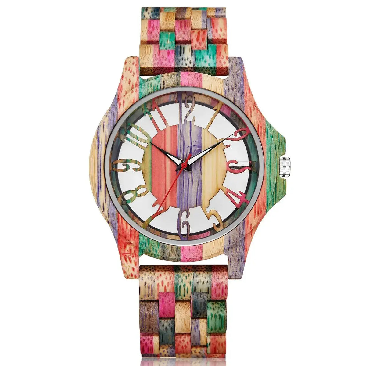 FBA Men's Transparent Hollow Wood Watch | Vintage Quartz Wooden Wristwatch